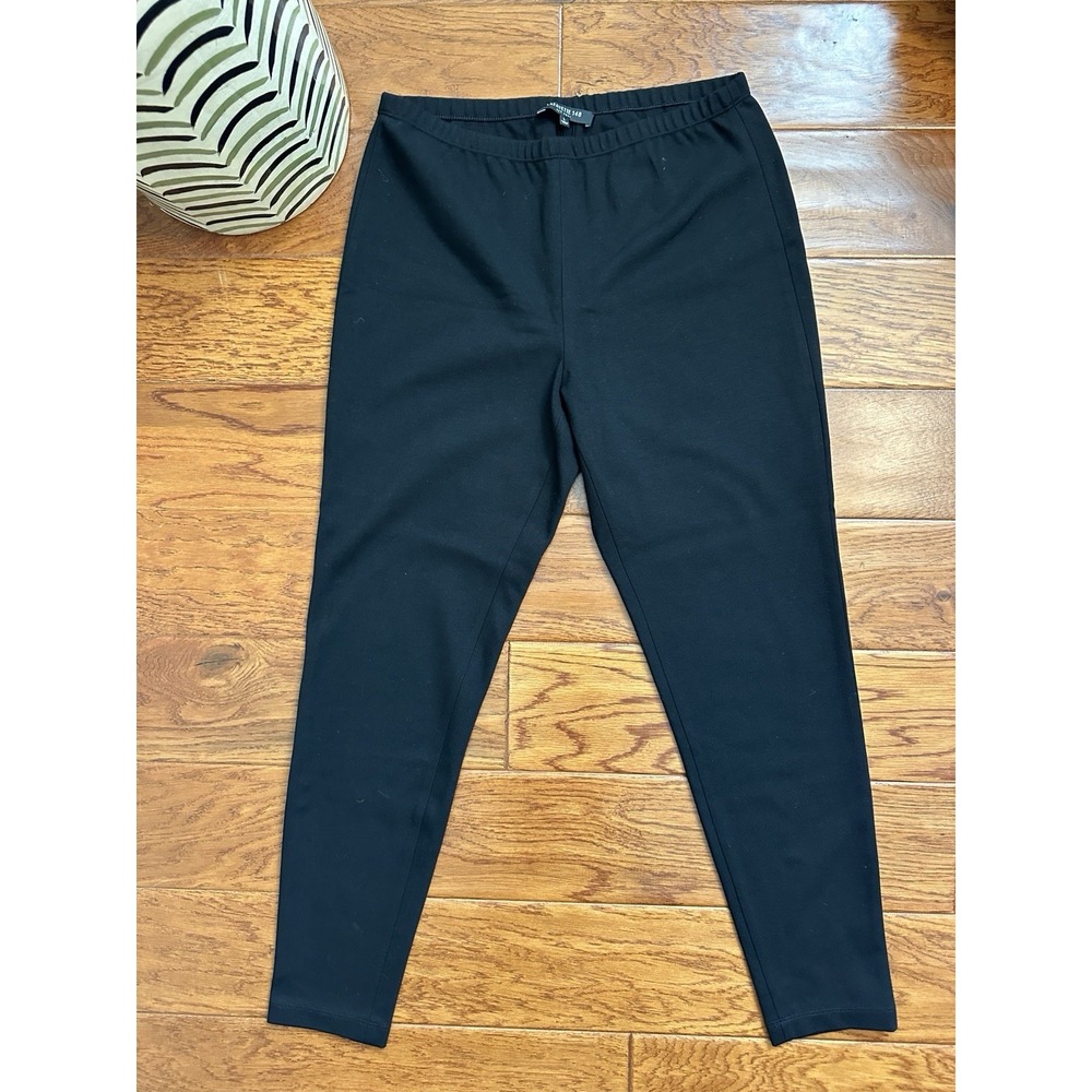 Lafayette 148 New York Womens Large Black Ponte Knit Elastic Waist Leggings L